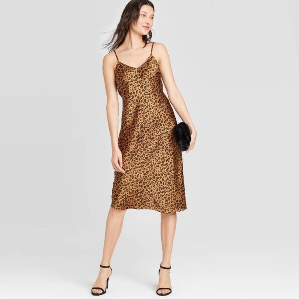 Leopard A New Day Silky Slip Dress. Size Small.